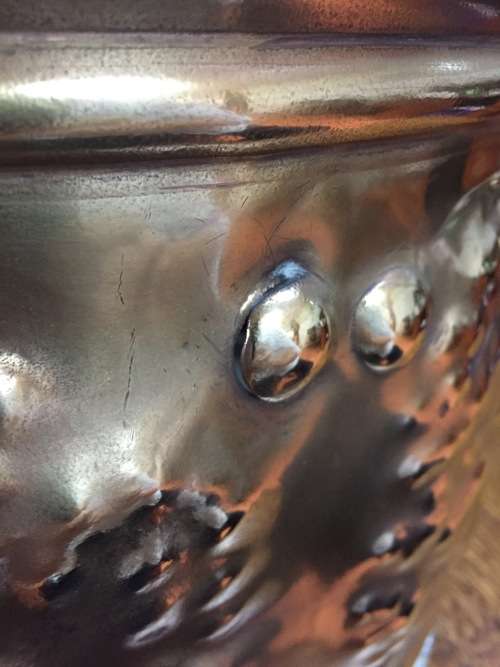 Solid embossed brass planter